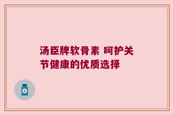 汤臣牌软骨素 呵护关节健康的优质选择