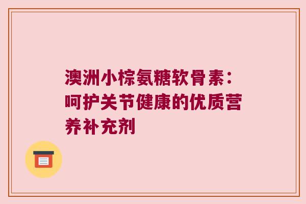 澳洲小棕氨糖软骨素：呵护关节健康的优质营养补充剂