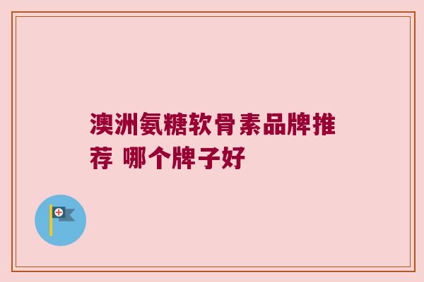 澳洲氨糖软骨素品牌推荐 哪个牌子好