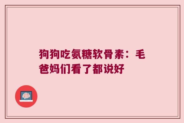 狗狗吃氨糖软骨素：毛爸妈们看了都说好