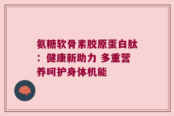氨糖软骨素胶原蛋白肽:健康新助力 多重营养呵护身体机能 氨糖软骨素胶原蛋白肽:健康新助力 多重营养呵护身体机能