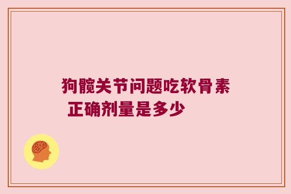 狗髋关节问题吃软骨素 正确剂量是多少 狗髋关节问题吃软骨素 正确剂量是多少