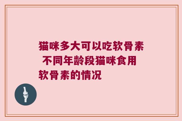 猫咪多大可以吃软骨素 不同年龄段猫咪食用软骨素的情况