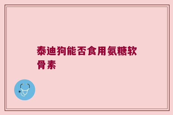 泰迪狗能否食用氨糖软骨素